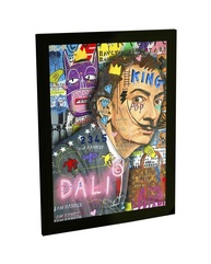 Quadro Decorativo A4 Salvador Dali Pop Grafite - Arte em Alta Definição com Moldura em Pinus - imagem 1