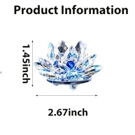 Escultura de Flor de Lótus em Cristal Azul - Decoração Elegante para Ambientes de Relaxamento - imagem 3