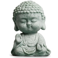 Estátua de Buda Pequena 9,9 cm - Decoração Zen para Ambientes Internos e Externos em Arenito Cinza - imagem 1