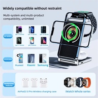 Carregador 3 em 1 Magnético Wireless: iPhone + Apple Watch + AirPods - imagem 2