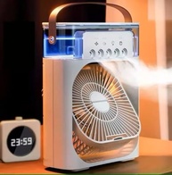Climatizador Portátil 3 em 1 com LED – Mini Ar-Condicionado Recarregável USB, Umidificador e Ventilador Silencioso - imagem 2