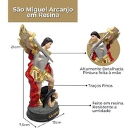 Imagem de São Miguel Arcanjo em Resina - 20cm com Detalhes Finos e Acabamento Premium - imagem 4