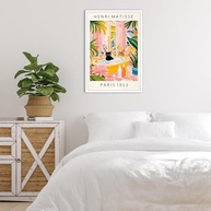 Arte de Parede em Tela Vintage Henri Matisse - Gato Preto na Banheira | Decoração Dopamina Rosa e Verde | 30,5cm - imagem 3