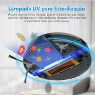 Robô Aspirador Ropo Glass 3 Preto - 4 em 1 com Lâmpada UV, App, Alexa e Google Home - imagem 4