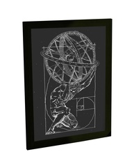 Quadro Decorativo Atlas Fibonacci E Tempo - Moldura Moderna com Arte em Alta Definição - imagem 1
