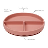 Pratinho em Silicone com Ventosa Rosa Escuro - Segurança e Estilo para Refeições Baby - imagem 5