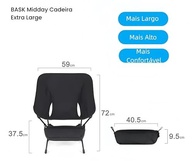 Cadeira BASK Portátil Extra Grande em Alumínio e Oxford – Conforto Premium para Camping, Praia e Lazer, Suporta até 150kg (Azul Escuro) - imagem 4
