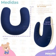 Almofada de Amamentação em Micropercal 400 Fios - Conforto Premium para Mães e Bebês (Azul) - imagem 3