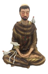 São Francisco de Assis em Meditação Lótus - Estatueta em Bronze com Detalhes Realistas - imagem 2