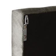 Cabeceira em L para Cama Solteiro com Proteção Lateral Estofada em Suede Preto - imagem 4