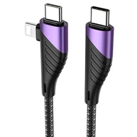 Cabo 2 em 1 USB-C e Lightning 90°: Carga Rápida e Gamer - imagem 2