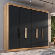 Guarda-Roupa Casal Valencia 6 Portas e 6 Gavetas – Design Moderno em Teka e Onix - imagem 1
