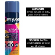 Tinta Spray 400ml Azul Escuro Uso Geral em Aço Ferro Couro Gesso Cerâmica | Universo | Kit 04 un - imagem 4