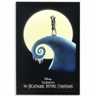 Pôster Emoldurado The Nightmare Before Christmas - Jack e Sally em Madeira MDF para Decoração de Parede - imagem 2
