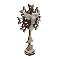 Pedestal Adorno Divino Espírito Santo de Mesa 23 cm em Resina com Pomba Sagrada - imagem 4