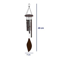 Sino dos Ventos Mensageiro em Alumínio - 5 Tubos, 40 cm - Som Relaxante e Decoração Elegante - imagem 4