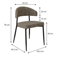 Cadeira Bless Fixa com 4 Pés - 55x52,5x77,5 cm - Estrutura em Aço com Acabamento Epóxi - imagem 4