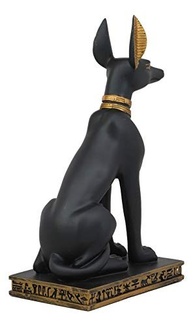 Estátua de Anúbis Sentado - 23,5 cm - Réplica Egípcia em Poliresina para Colecionadores e Decoração - imagem 5