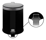 Lixeira com Pedal 5L em Polipropileno Preto - Tampa Reta com Aro Prata | Acionamento por Pedal, Sem Contato, Moderna e Higiênica - imagem 5
