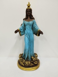 Imagem em Gesso Orixá Iemanjá Envelhecida com Azul - Modelo 006 - 30 cm - imagem 1