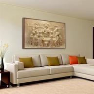 Quadro A Última Santa Ceia em Canvas com Moldura Tabaco - 63x93cm - imagem 3