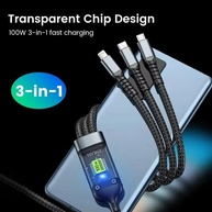 Cabo 3 em 1 100W: Carregue Rápido e com Estilo! - imagem 2