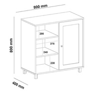 Buffet Charlotte em Carvalho/Off White - Design Sofisticado com Porta em Impressão Palha - imagem 4