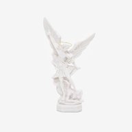 Imagem de São Miguel Arcanjo 22 cm em Pó de Mármore com Auréola Dourada - Escultura Sagrada Refinada - imagem 1