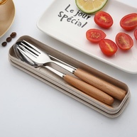 Conjunto de Utensílios Portáteis em Aço Inoxidável 3 Peças - Estilo Japonês e Coreano - imagem 2