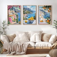 Pôster Arte Costa Amalfitana - Impressão Vintage em Tela 30,5x40,6cm - imagem 3