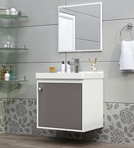 Gabinete com Cuba de Banheiro em MDF Branco Gianduia Premium - Design Moderno e Resistente - imagem 2