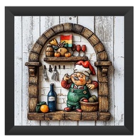 Kit 4 Quadros 18x18 cm Cozinha Mestre Cuca - Decoração Gourmet em Preto - imagem 5