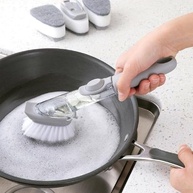 Escova de Limpeza 2 em 1 com Dispenser de Sabão | Max Cleaner Cinza 150ml - imagem 2