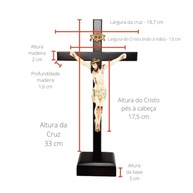 Crucifixo de Mesa com Cristo em Resina 33 cm - Decoração Religiosa Elegante para Casa e Ambientes Sagrados - imagem 3