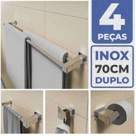 Conjunto de Acessórios de Banheiro em Aço Inox 304 - 4 Peças Premium com Papeleira, Cabide e Porta Toalhas - imagem 5