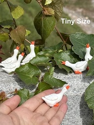 Tiny Garden Goose - 12 Estatuetas de Gansos em Miniatura para Jardins de Fadas e Terrários - imagem 3