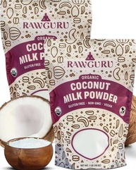 RawGuru Leite De Coco Em Pó - 16 Oz (Pacote Com 2) - Usda Orgânico, Sem Glúten, Sem Ogm, Vegano, Creme À Base De Plantas - imagem 1