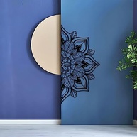 Mandala de Metal Grande para Decoração de Parede - Arte de Parede Lotus em Preto 150x75cm - imagem 2
