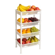 Fruteira Organizadora de Chão 4 Andares em Plástico Branco – Solução Moderna para Ambientes Organizados - imagem 1