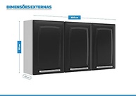 Armário Aéreo Luce 3 Portas Itatiaia - Design Moderno em Preto para Cozinha - imagem 3