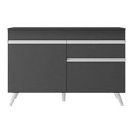 Balcão de Cozinha Veneza 120cm com 2 Portas e 1 Gaveta - Design Moderno em Preto e Branco - imagem 5