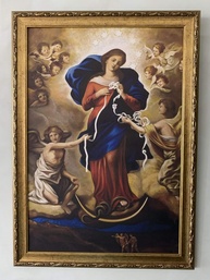 Emoldurada Nossa Senhora Desatadora Dos Nós 62cm x 45cm em Tela Canvas - Decoração Espiritual com Qualidade - imagem 1