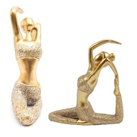 Estatueta Decorativa Yoga Dourada em Resina com Glitter 12,5cm - Peça Zen para Ambientes Equilibrados - imagem 3