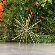Escultura Ouriço em Metal Dourado - Decoração Moderna 3D 12cm - imagem 5