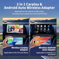 Dongle CarPlay 2 em 1 Leadtree: CarPlay e Android Auto Sem Fio Plug & Play - imagem 3