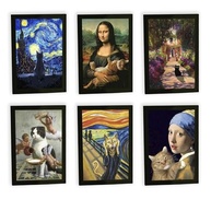 Quadros Decorativos Gatos em Obras de Arte - Decoração Engraçada para Quarto e Sala - imagem 3