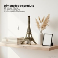 Miniatura Torre Eiffel 25 cm em Metal Dourado - Decoração Elegante e Romântica para Casa e Escritório - imagem 5