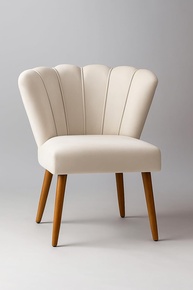 Cadeira Petala Luxuosa em Suede Bege - Conforto e Estilo para Sala e Salão - imagem 1