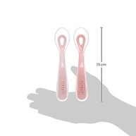 Buba Kit 2 Colheres em Silicone Fase 2 Rosa - Estágio de Autoalimentação - imagem 3