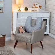 Almofada de Amamentação Grande em 100% Algodão com Estampa Chevron Cinza - Conforto e Estilo para Mães - imagem 3